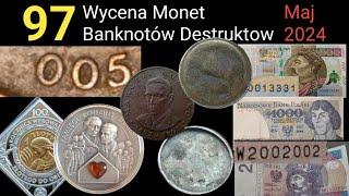 97 wycena monet banknotów i destruktów Maj 2023, Skup monet banknotów #kolekcjonerstwo