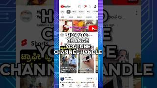 How to change YouTube channel handle #howtochangeyoutubechannelhandle #changeyoutubechannelhandle