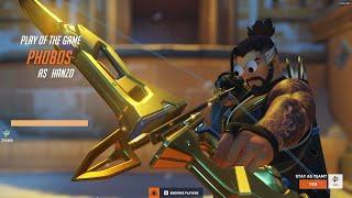 POTG! IDDQD HANZO GOD GAMEPLAY OVERWATCH 2 TOP 500 SEASON 3