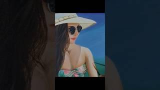 How To Paint Beautiful Girl wearing beach Summer hat Time Lapse #timelapse #lanscape #art #painting