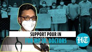 Watch: Delhi doctors hold candlelight march to support junior MP doctors’ stir