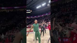 Damian Lillard is introduced as a visiting player at the Moda Center for the first time