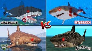 MINECRAFT MEGALODON VS ROBLOX MEGALODON VS GTA 5 MEGALODON VS GTA SA MEGALODON - WHO IS BEST?