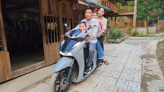 Harvesting vegetables goes to the market to sell - taking children to school | Hà Tòn Chài