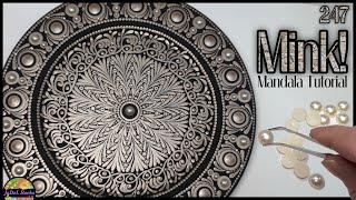 Mink Mandala Art - Full Painting Tutorial 12 inch Wooden Plate