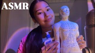 ASMR - acupuncture doll tapping and gripping massage with lotion application