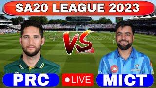 Live :PRE vs CT Live Score  26th Match Pretoria Capitals vs MI Cape Town Live Cricket Score