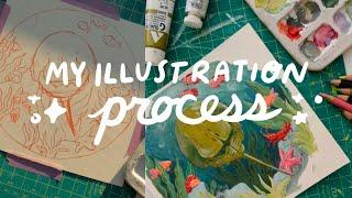 work on a commission with me!  artist vlog // illustration process