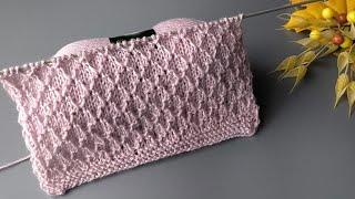 Красивый узор на основе лицевой глади!Очень долго искала именно его!#knitting#вязаниесверой#вязание