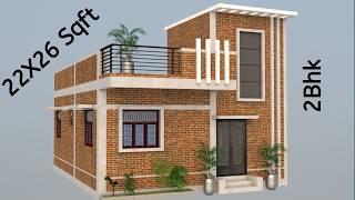 22X26 House Plan Design 572 Sqft ll 22X26 Sqft House Plan With 2Bhk ll 22X26 sqft