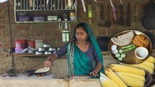 Village Traditional Lifestyle | Makai Nu Shaak | Lunch Food In Village