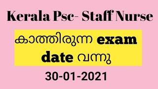 Kerala Psc Staff Nurse Exam 2021/DHS/Staffnurse/Nurse Queen/Notification