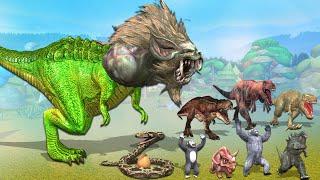 Hyena Head Tyrannosaurus Rex || Gorilla Godzilla Velociraptor Triceratops Jurassic Park