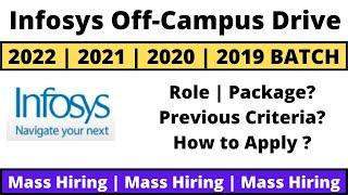 Infosys Off Campus Drive 2022-2019 BATCH | Systems Engineer & Operation Executive | Mass Hiring