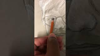 Sketch of Ed Sheeran on toned gray paper ￼