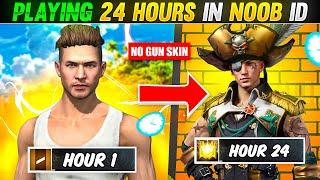 PLAYING 24 HOURS NONSTOP FOR GRANDMASTER IN NOOB ID || NO GUN SKIN || FREE FIRE  EP-1