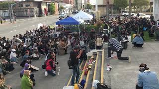 Moment of silence at Eureka, California protest