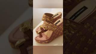 Most Beautiful  Bridal Embroidery USA Slippers Collection Jhumka #shorts #slippers #sandal#footwear