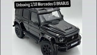 Unboxing 1/18 Mercedes G BRABUS Black color from almost real model car مجسم مرسيدس برابوس جي