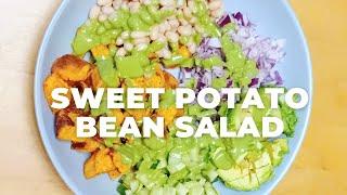 Protein Rich Sweet Potato Bean Salad with Parsley Lime Dressing - Flavours Treat