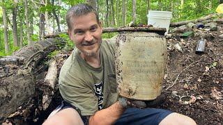 Big Painted Crock, Rare sodas, silver, & More crazy Memorial Day dig.