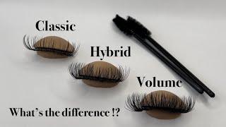 Classic, Hybrid & Volume Lash Extensions | What’s the difference ? How do you create them ?