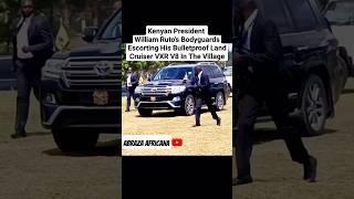 Kenyan President William Ruto's Bodyguards Escorting His Bulletproof Land Cruiser VXR V8