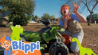 Blippi Becomes a Dino Explorer! | Educational Kids Cartoons | Party Playtime!