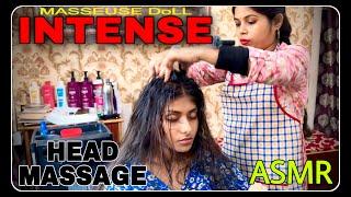 ASMR GIRL RECEIVE INTENSE HEAD MASSAGE TO REDUCE HER ANXIETY || Indian Masseuse DoLL #asmr