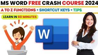 Microsoft Word in Just 60 Minutes. Complete Microsoft Word Tutorial in  Hindi 2024. MS Word Course.