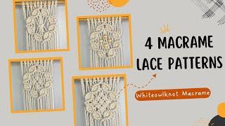 4 Lace Macrame Patterns / Step by Step Macrame Patterns Tutorial / New Macrame Ideas DIY