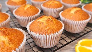 Easy orange muffin recipe. Super soft and fluffy. Easy Baking