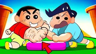 Shinchan Became Arm Wrestling Champion  | Roblox Arm Wrestling Simulator | Funny Game 