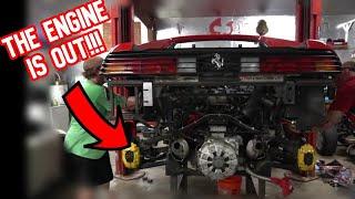 WE YANKED THE ENGINE OUT OF HIS FERRARI!!! Ferrari 348 DIY Major Part 3