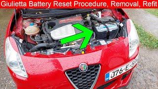 Alfa Giulietta Battery Reset Procedure, Clear Codes, Battery Removal and Refit