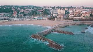 Aerial View 4K - Casino Estoril and Tamariz Beach