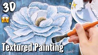 BEAUTIFUL 3D Textured Flower Painting | Modeling Paste on Canvas