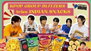 K-pop Group BLITZERS tries INDIAN SNACKS for the First Time | Namaste Hallyu