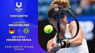 Laura Siegemund v Beatriz Haddad Maia Highlights | United Cup 2025 Group E