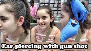 ear piercing with gun shot/Earpiercing/painless/(@painisbeautyvlogs ) #trending #youtube #piercing