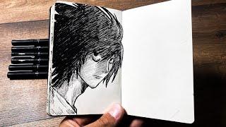 [ASMR] Drawing L  (Real Time) - Death Note