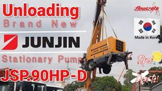 Unloading Brand New Junjin Stationary Pump JSP.90HP-D|Tips|Pumpcrete|FlowcretePH|Trailer Pump|MyraB.