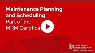 Maintenance Planning and Scheduling