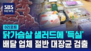 배달 닭가슴살 샐러드에 대장균 '득실'…업체 절반서 검출 / SBS / #D리포트