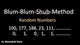 Blum-Blum-Shub-Pseudo Random Number