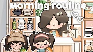 single mom with twins fall aesthetic morning routine  *WITH VOICE* II Toca boca roleplay