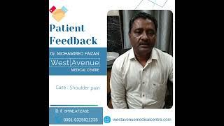 Patient review whose shoulder pain got cured by Dr Faizan