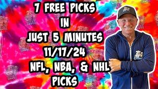 NFL, NBA, NHL Best Bets for Today Picks & Predictions Sunday 11/17/24 | 7 Picks in 5 Minutes