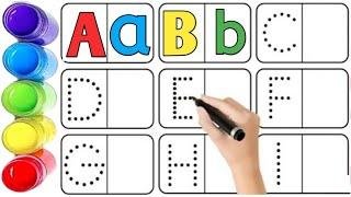 ABCD, abcd small letter, ABC Song, Kids Rhymes, collection for writing along dotted line for toddler