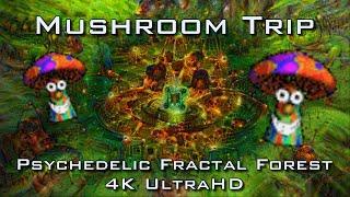 Mushroom Trip - Psychedelic Fractal Forest Visuals 4 DMT LSD Psilocybin - 4K UltraHD DeepDream